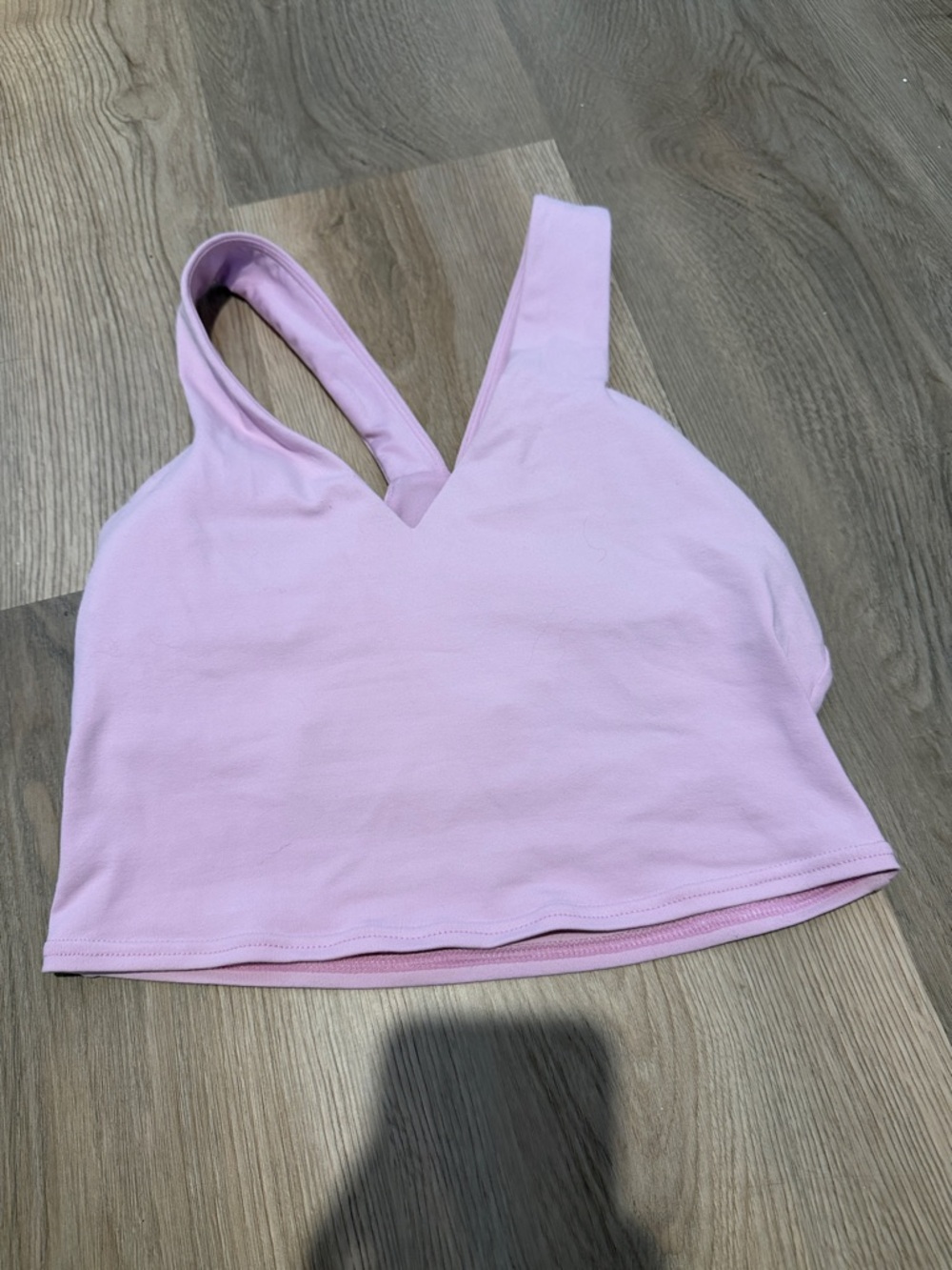 Alo Yoga Light Pink V-Neck Crop Tank Top